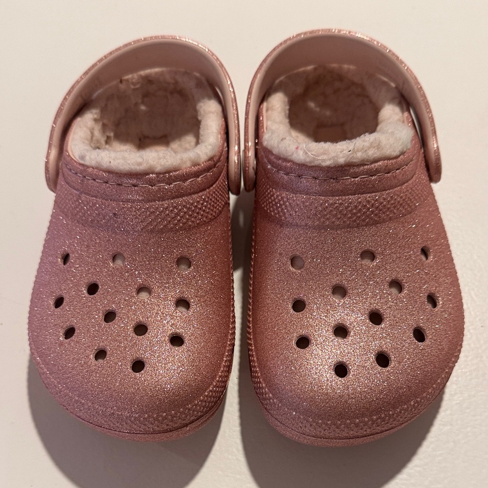 CROCS Sparkly Pink Kids Lined